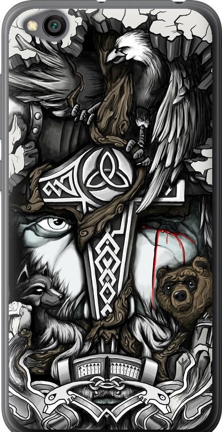 Чехол на Xiaomi Redmi Go Тату Викинг (4098u-1667-42517)
