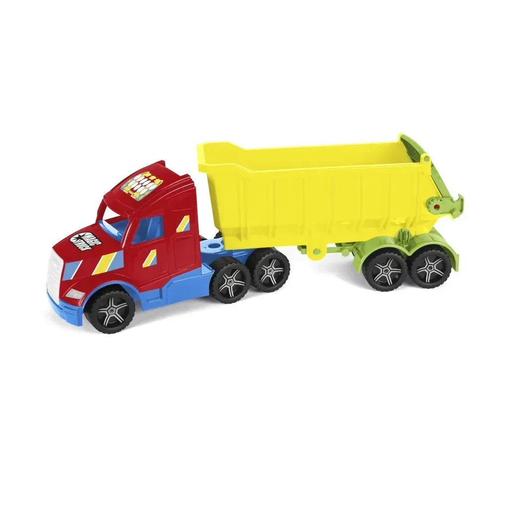 Игрушечный грузовик Magic Truck Technic из полипропилена со световыми эффектами 79 см Красно-желтый (150-98-36300)