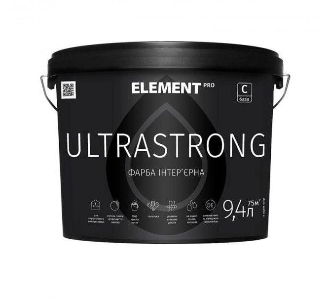 Краска интерьерная для стен Element PRO ULTRASTRONG под тонировку В3 9,4 л (1741752243) Краска интерьерная для стен Element PRO ULTRASTRONG под тонировку В3 9,4 л (1741752243)