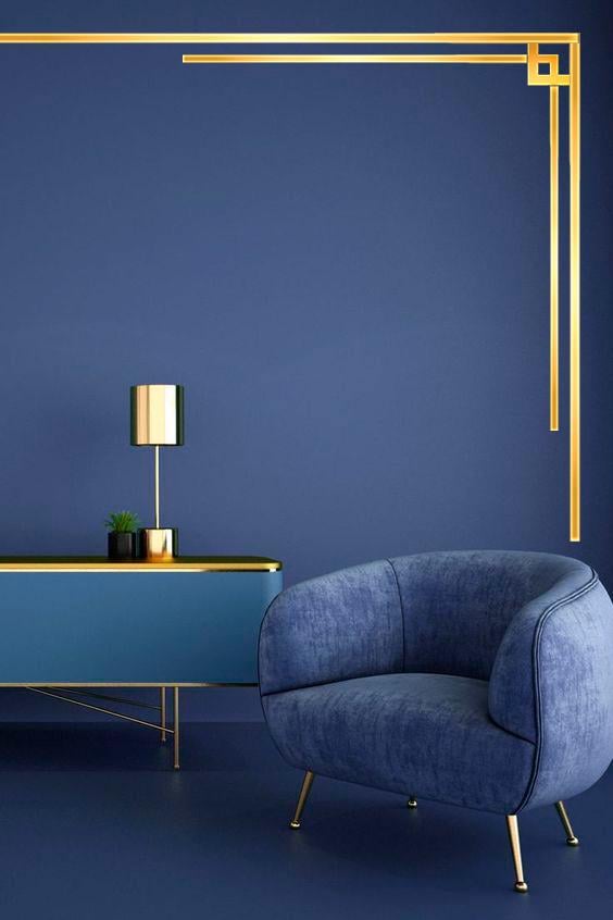 Комплект зеркального декора угловой DFA Узоры для стен и мебели 2 шт. Золотой (YA00037-G)