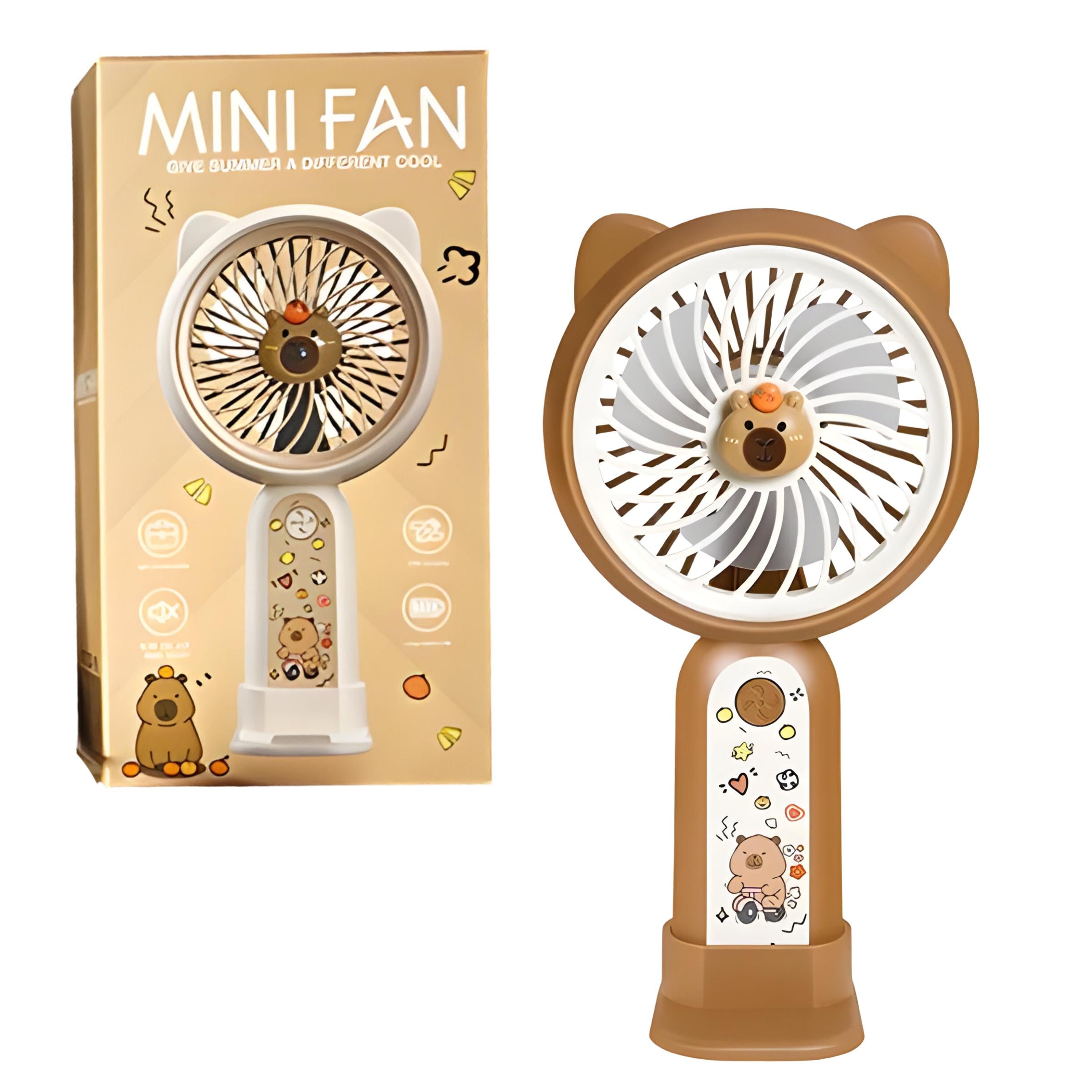 Вентилятор-USB детский портативный Капибара Коричневый (SD-18A)