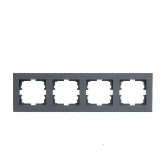 Рамка чотиримісна Vesna горизонтальна Сіро-блакитний матовий (742-M7080-149)