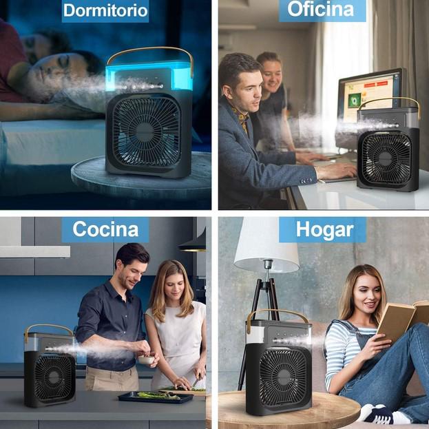 Вентилятор-кондиціонер з розпилювачем водяного туману та LED підсвічуванням USB Black - фото 2 Вентилятор-кондиціонер з розпилювачем водяного туману та LED підсвічуванням USB Black - фото 2