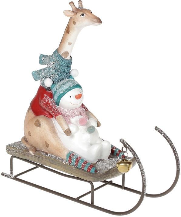 Статуетка декоративна Жираф на санчатах 22,4х7,8х22,3 см Статуетка декоративна Жираф на санчатах 22,4х7,8х22,3 см