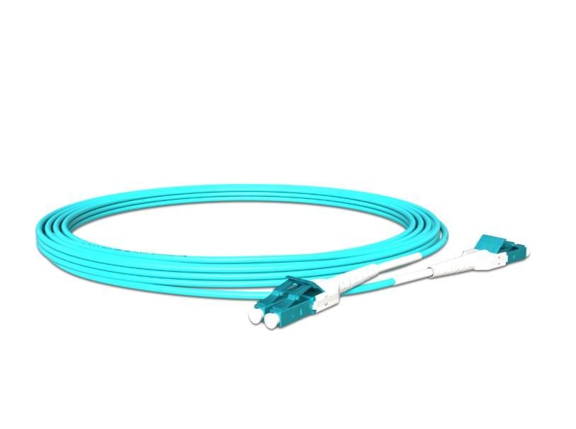 Патч-корд оптический NanoConnect LC/UPC-LC/UPC LSZH Multimode OM3 MM Uniboot 2 мм х 5 м Бирюзовый