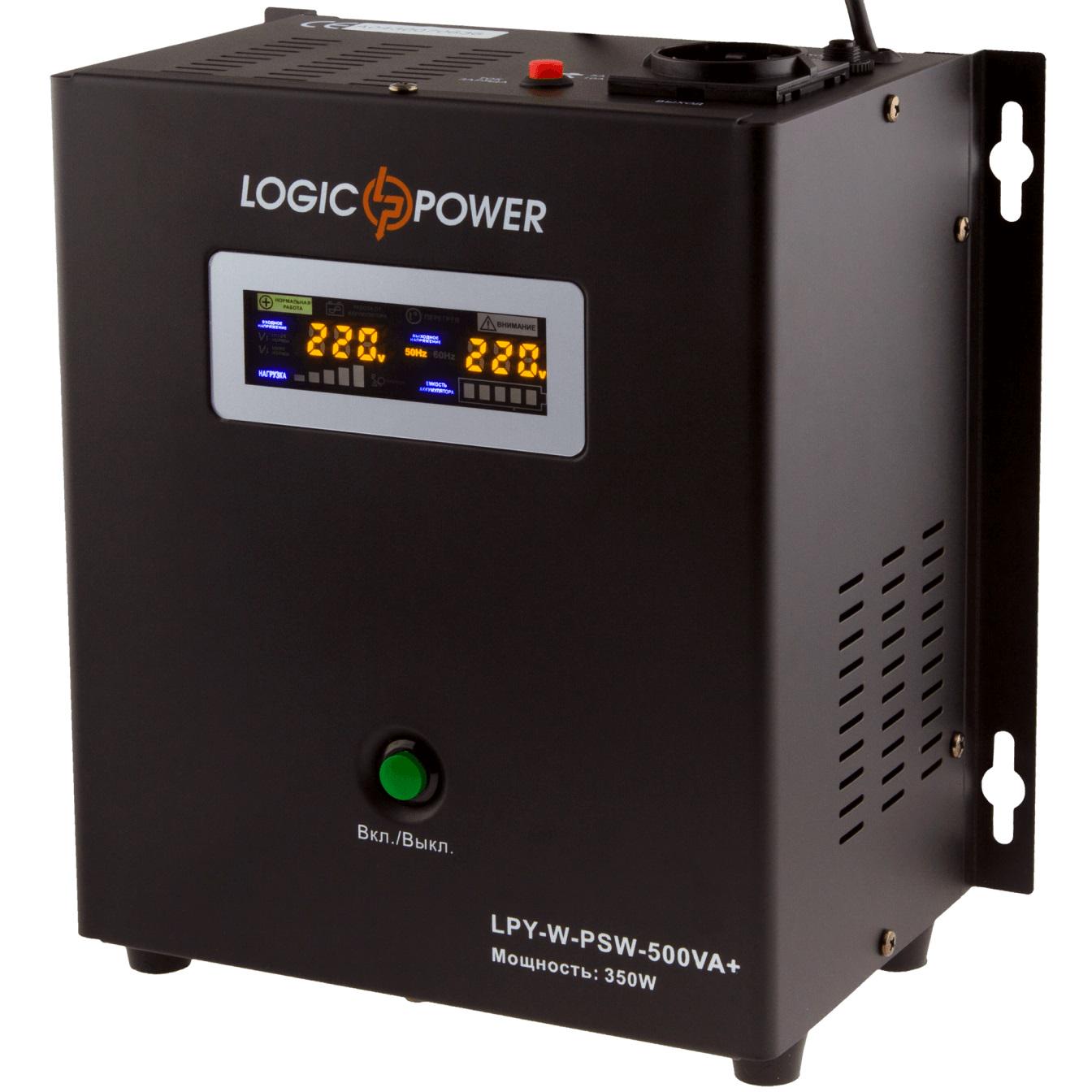 Источник бесперебойного электропитания LogicPower LPYWPSW-500VA 350 Вт LCD 12V под внешний АКБ заряд 10А (57441)