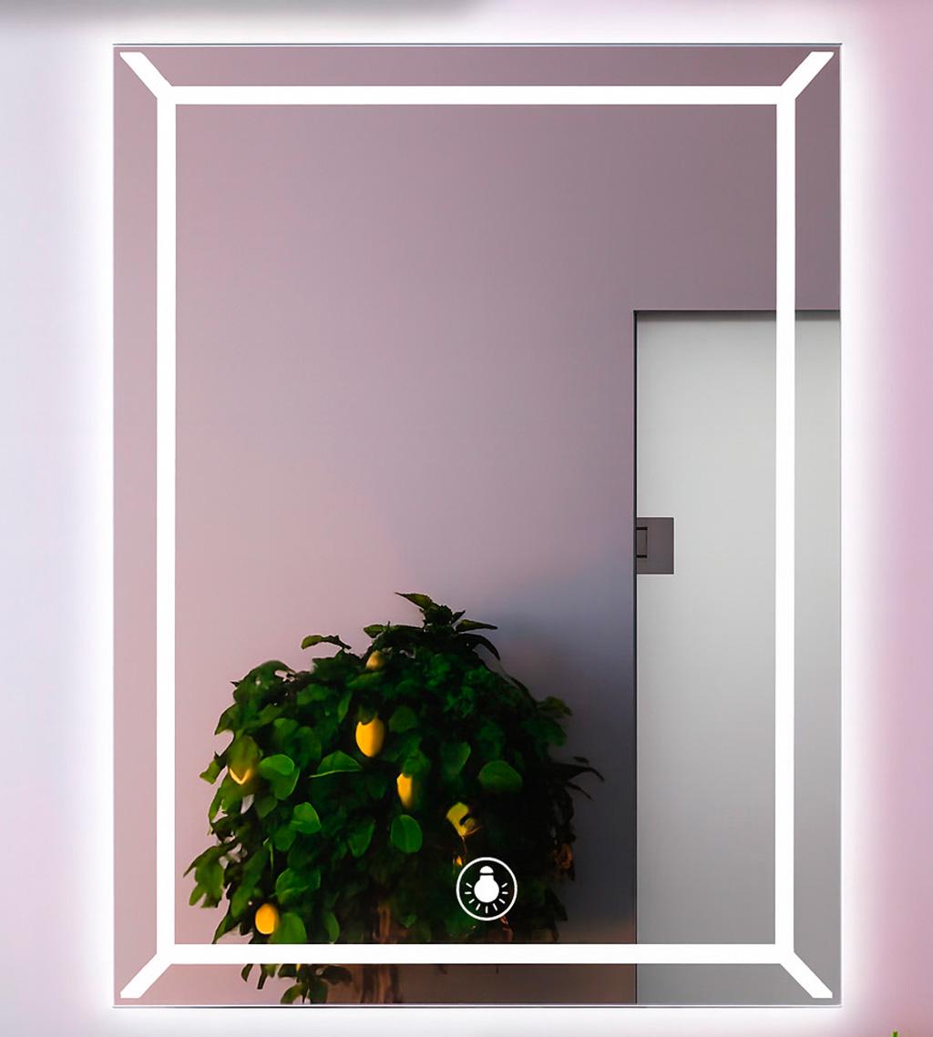 Зеркало с LED подсветкой BRS 80х60 см для ванной комнаты (547016985)