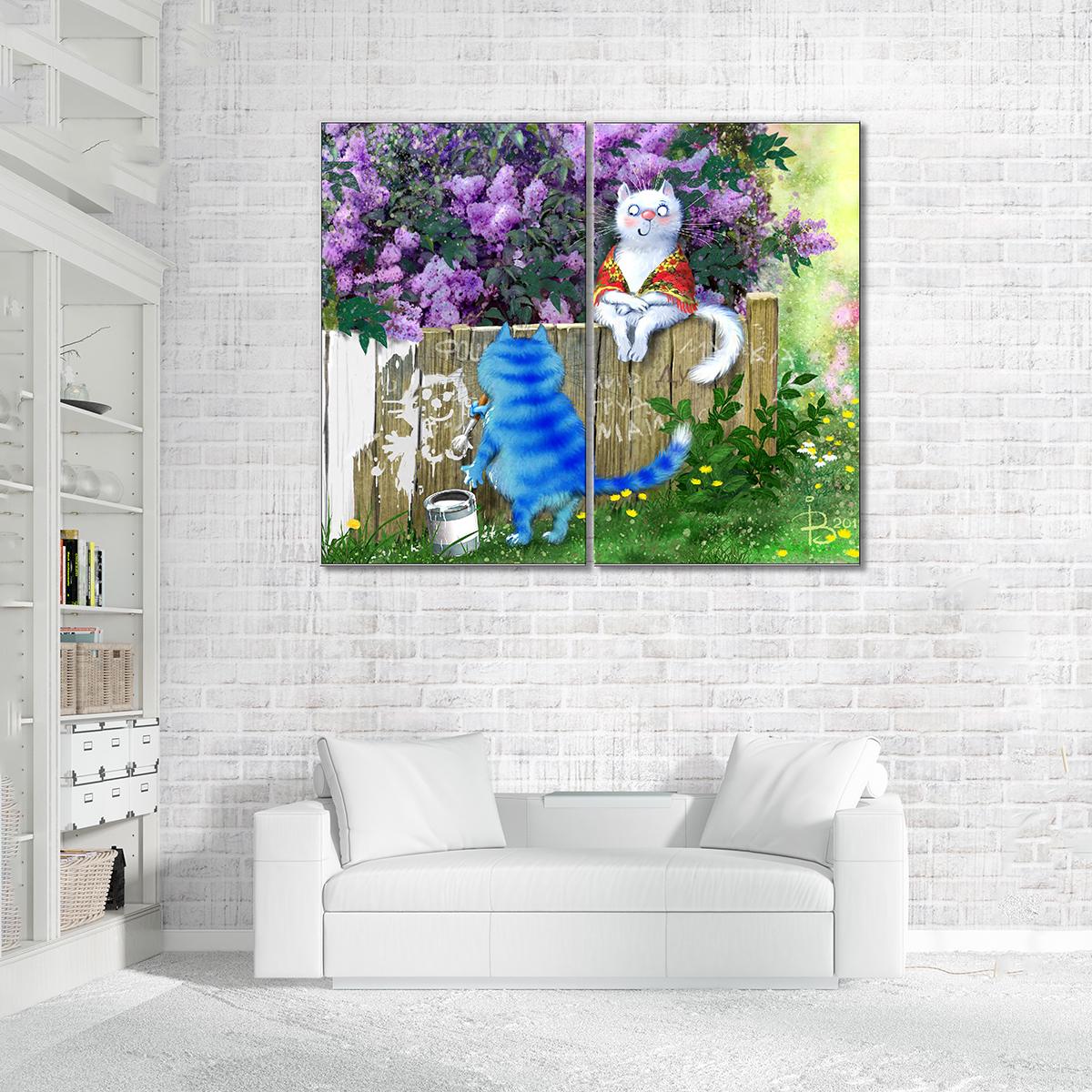 Модульная картина Мау мир труд 2 модуля 30х45 см