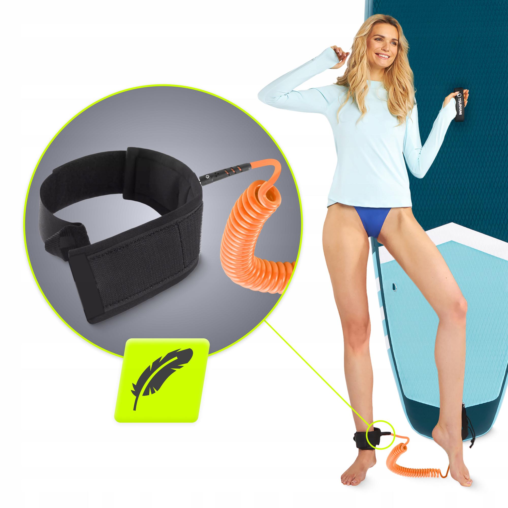 Ліш страхувальний для дошки TSUNAMI SUP-Leash Black/Orange (P-5907739316493) - фото 3