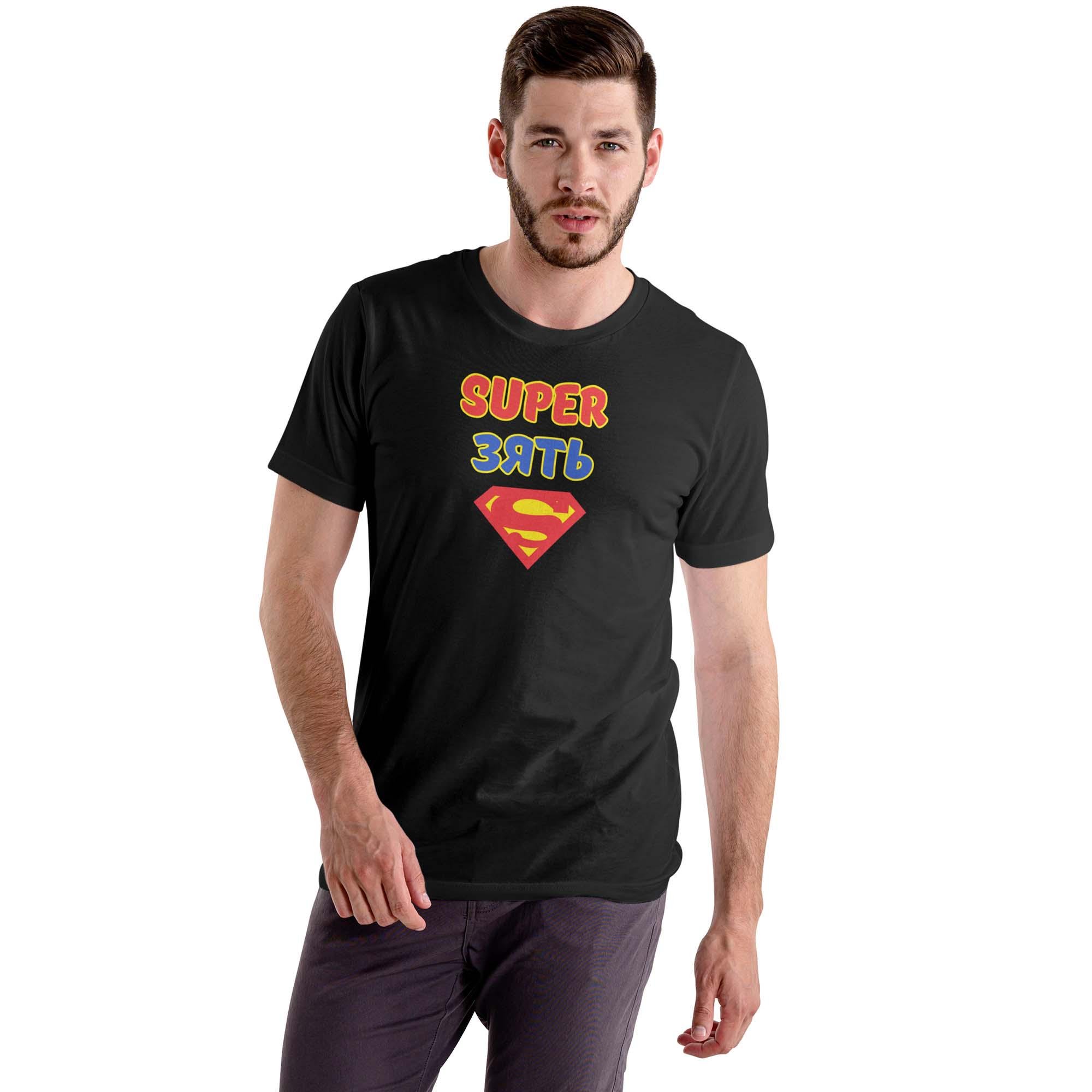 Футболка чоловіча Bramble з принтом "Super зять" M Чорний (FTBLKCHBRMBL386)
