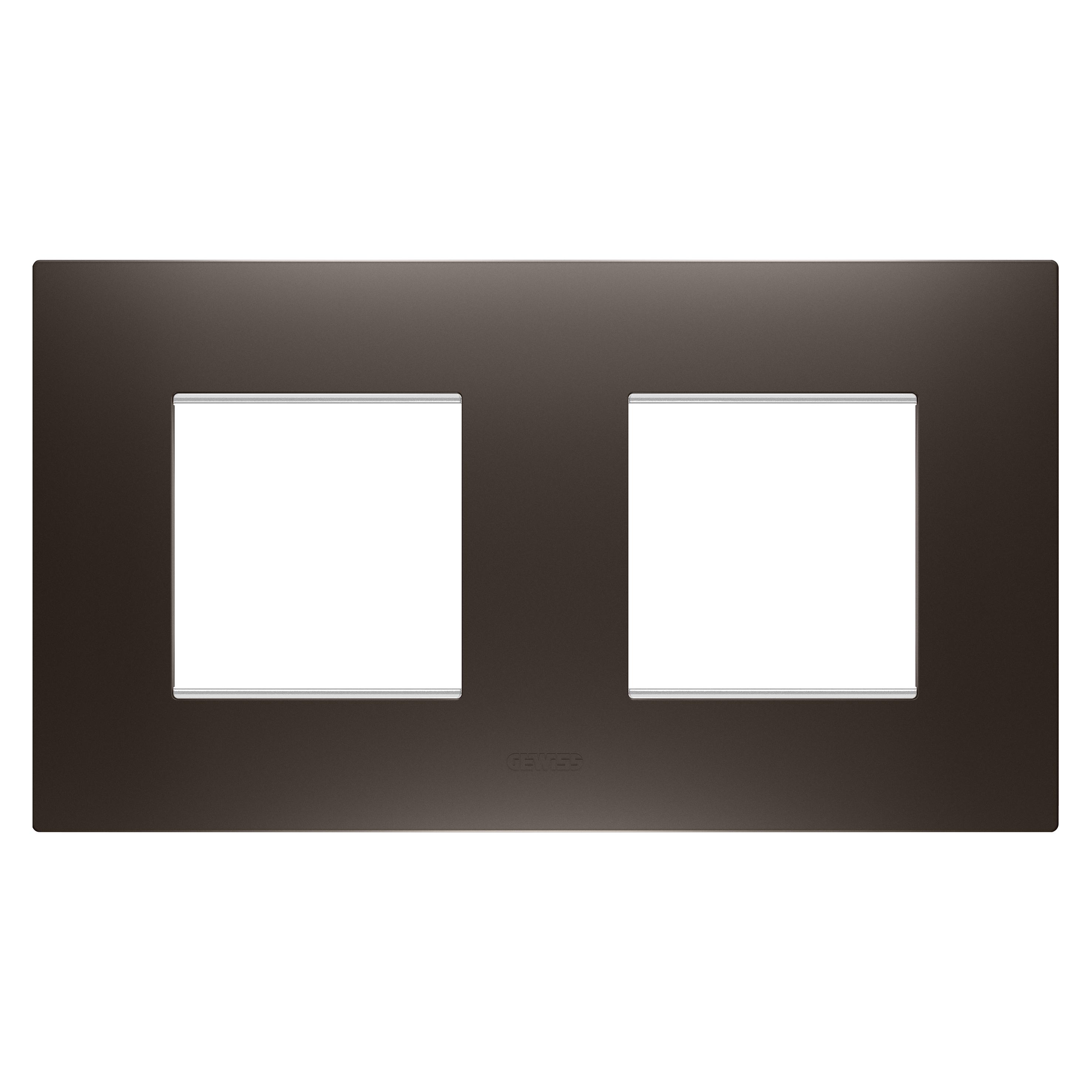 Рамка двухместная Gewiss Chorusmart EGO горизонтальная технополимер Коричневая тень (GW16023BS)