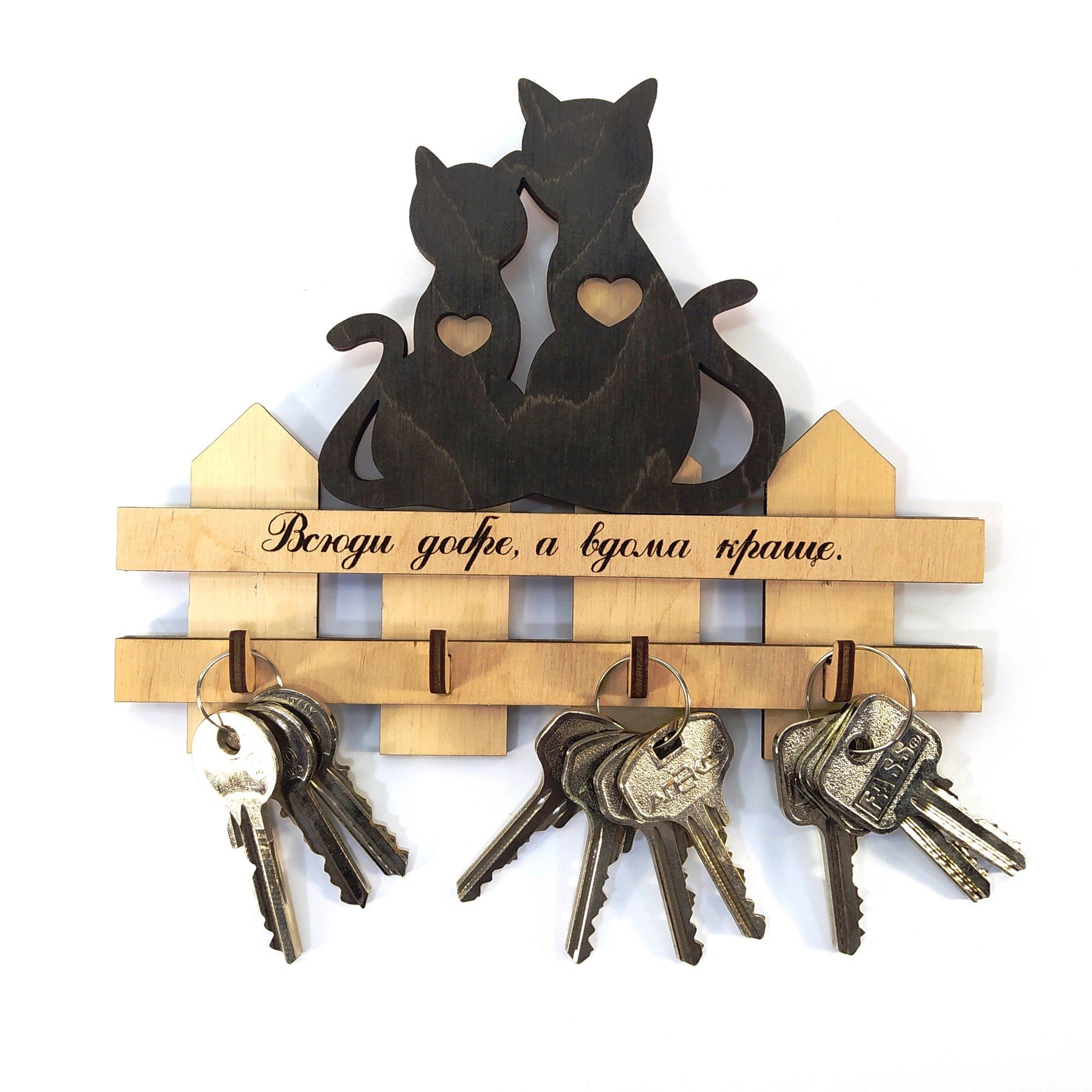 Ключница Майстерня містера Томаса Кошки на заборе 20х16 см (15051944)