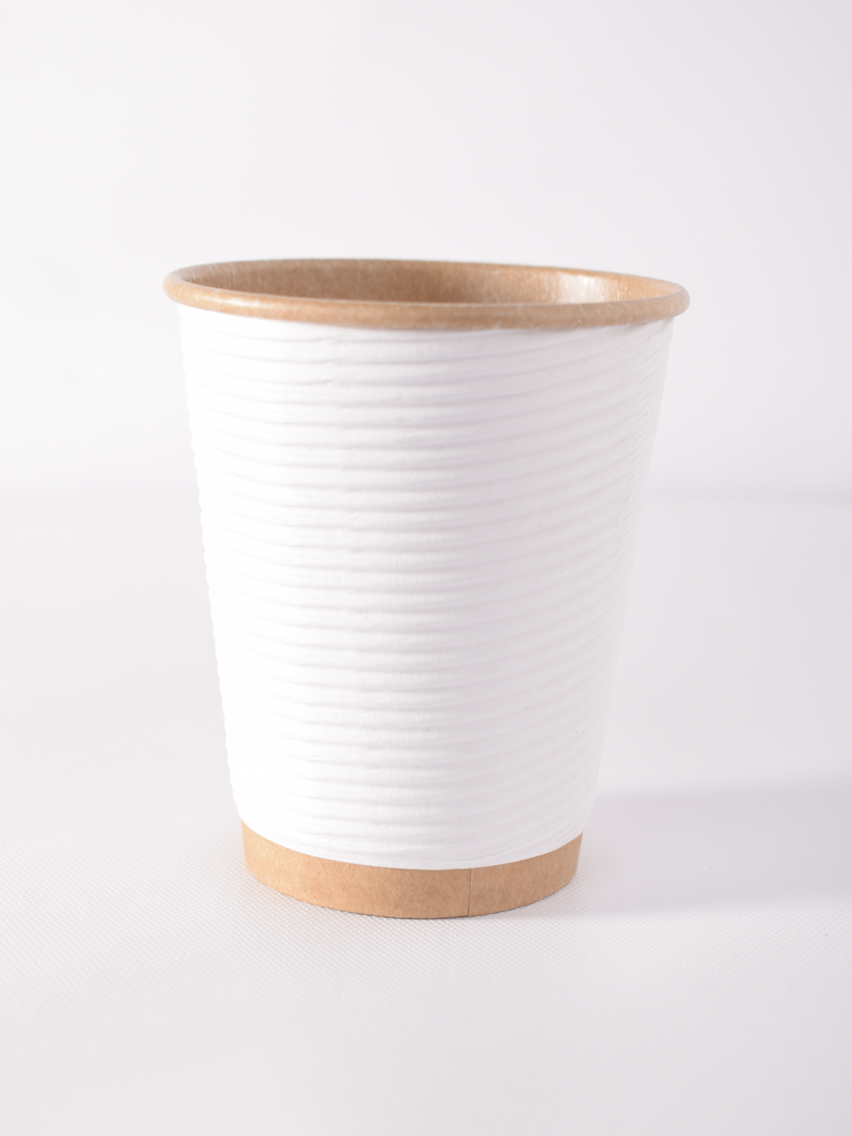 Стакан бумажный 180 мл гофрированный крафт 25 шт. (00000000378)
