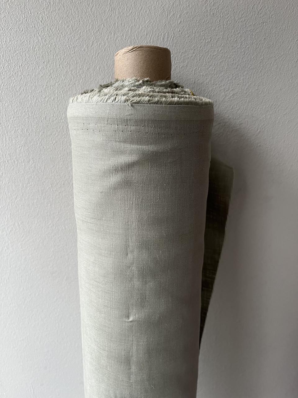 Ткань Linen Plus рубашечная льняная Светло-оливковый 138