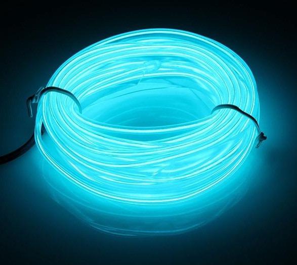 Светодиодная неоновая лента для автомобиля 5 м от прикуривателя Голубой