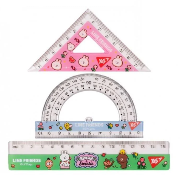 Набор линеек YES 370676 Line friends 3 пр. Набор линеек YES 370676 Line friends 3 пр.