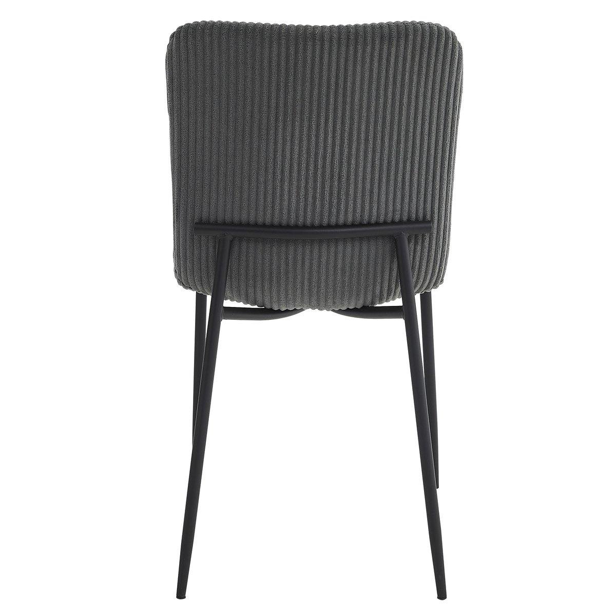 Стул Intarsio Tina ткань вельвет Черный/Серый (28710932) - фото 3 Стул Intarsio Tina ткань вельвет Черный/Серый (28710932) - фото 3