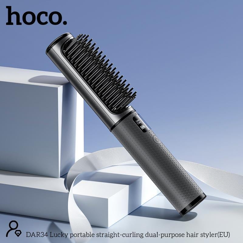 Плойка для укладки волос Hoco Lucky portable straight-curling dual-purpose DAR34 5000 мАч Grey (20359248) - фото 9