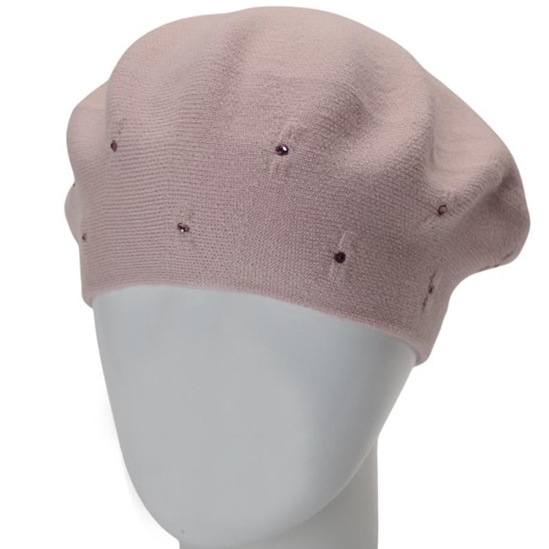 Берет женский двойной Novita Чили one size Бледно-Розовый (284237) - фото 1
