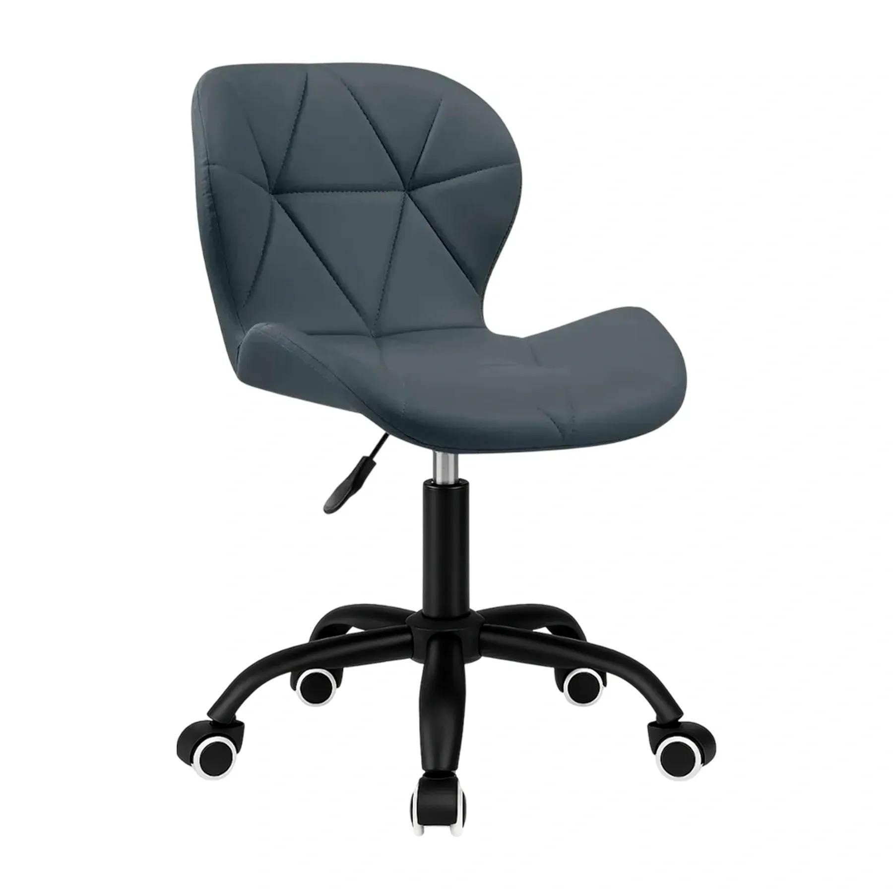 Кресло компьютерное на колесах из экокожи Серый (381929)