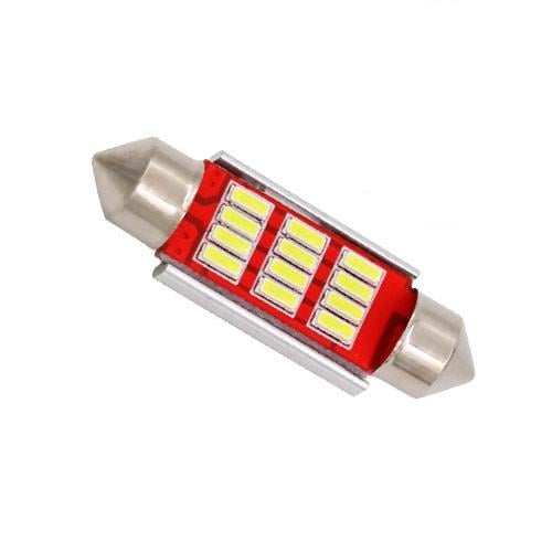 Лампа в автомобіль LED C5W C10W 36мм 12 SMD 4014 з обманкою Canbus Білий