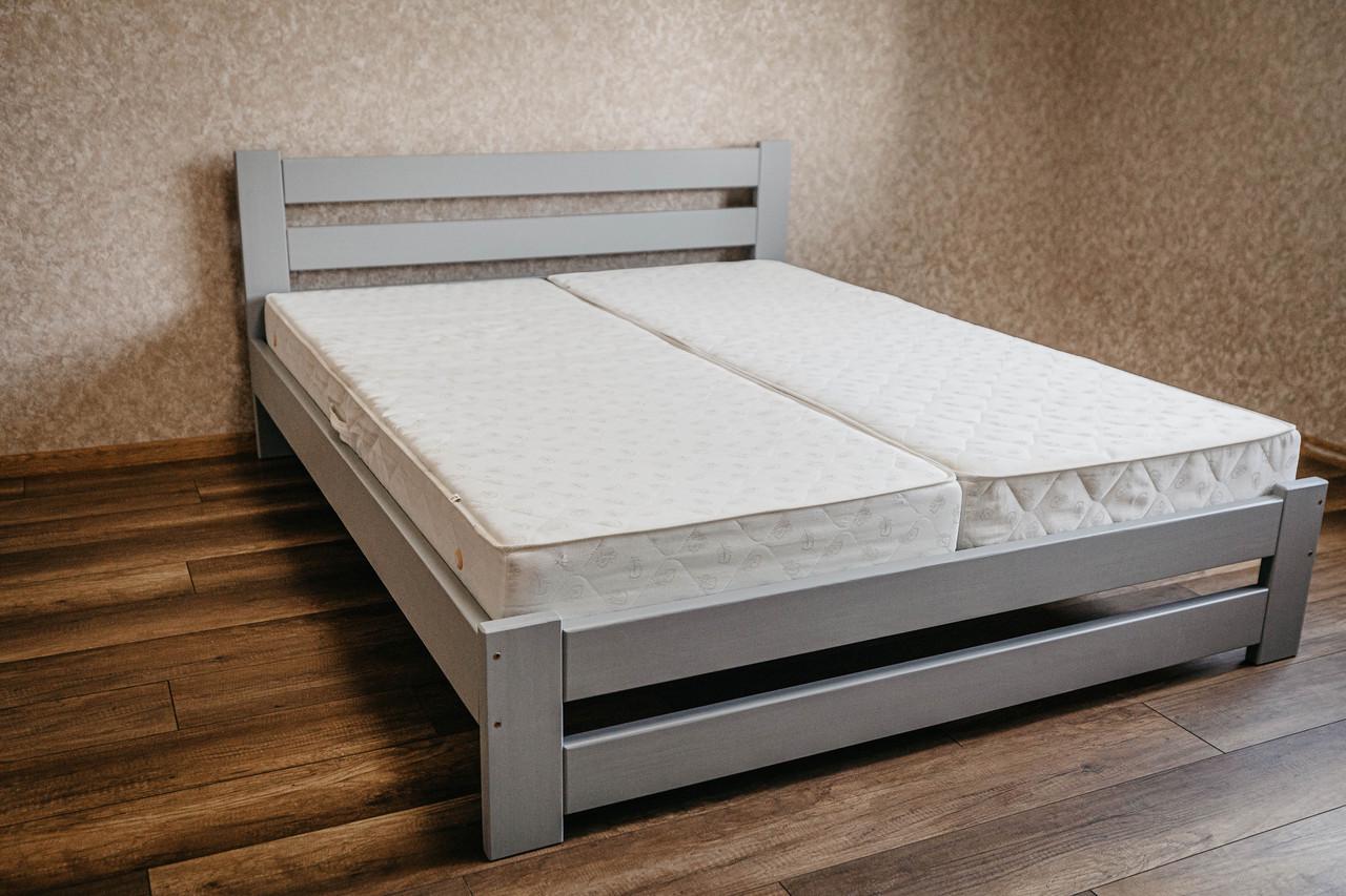 Ліжко двоспальне з масиву сосни 180x200 см Сірий (1868339176) - фото 4