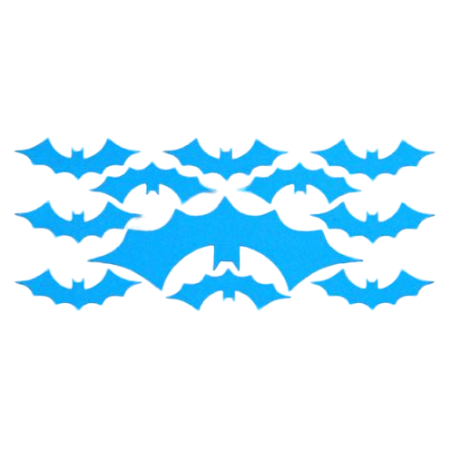 Наклейки на Хэллоуин люминесцентные Летучие мыши 20х9 см Голубой (N70)