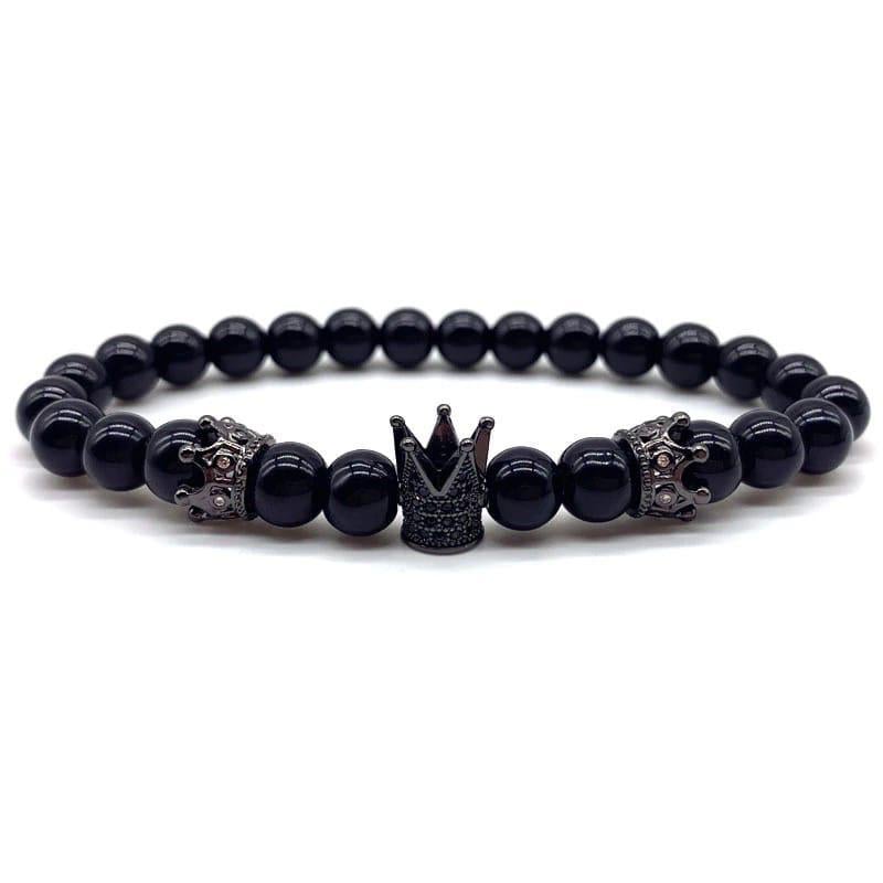 Браслет із агату з коронами р. 21 (20025)