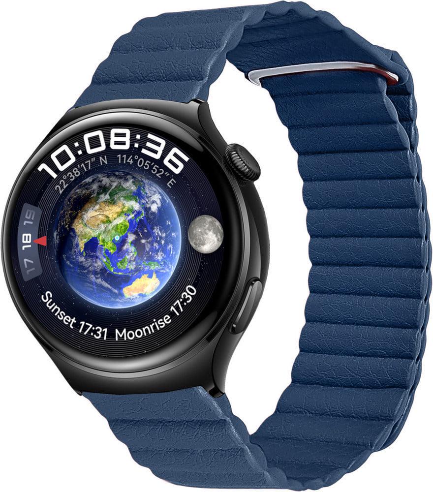 Ремінець шкіряний Genis для Huawei Watch 4/4 Pro Blue (38602-28)