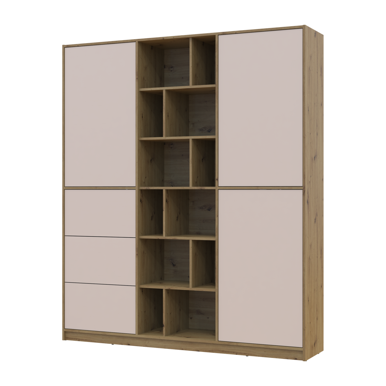 Шкаф распашный с ящичками Doros Морган ДСП 180х40х210 мм Дуб Артизан/Кашемир (44900409)