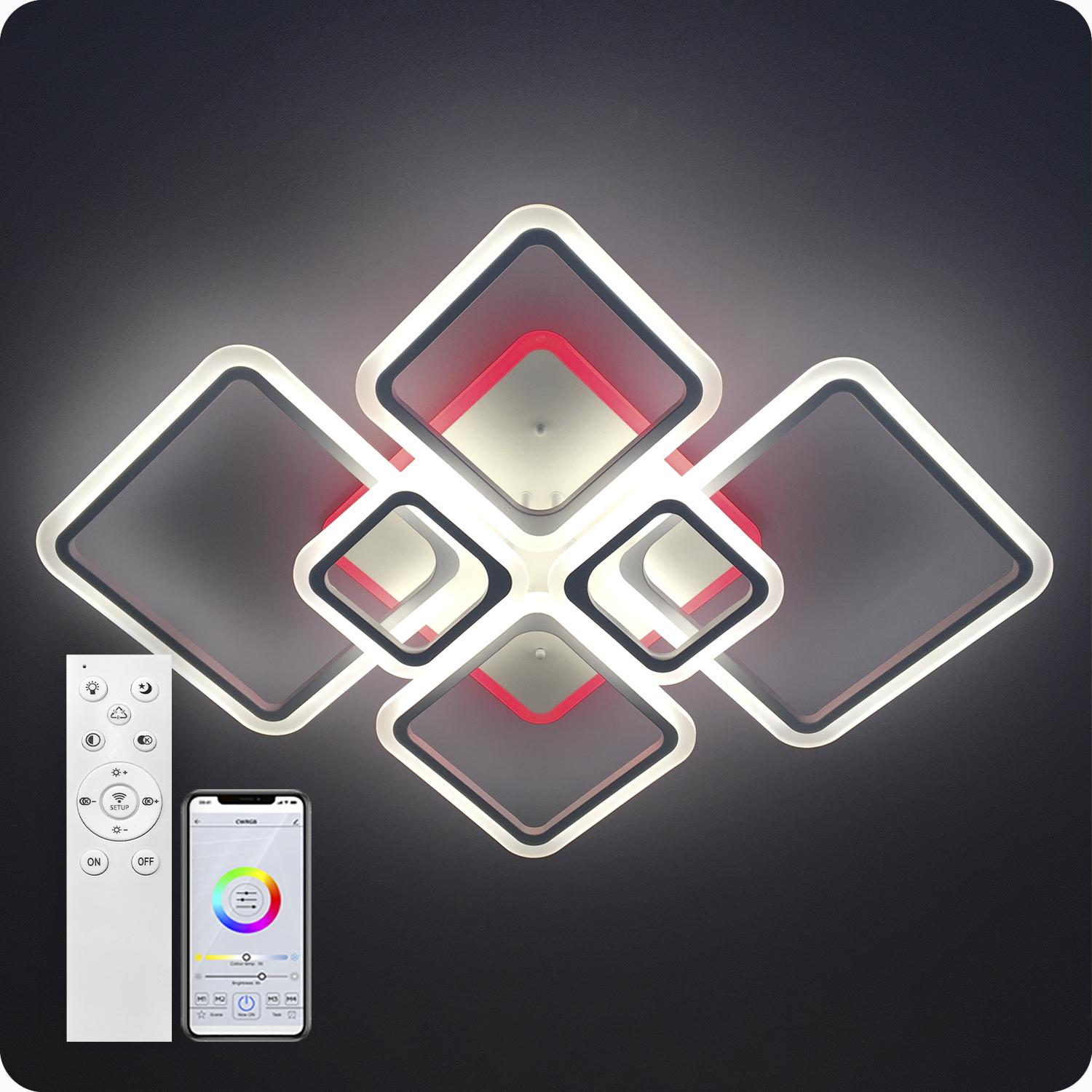 Люстра світлодіодна 517 Light 3color з пультом 150 Вт Білий (01756) - фото 5 Люстра світлодіодна 517 Light 3color з пультом 150 Вт Білий (01756) - фото 5