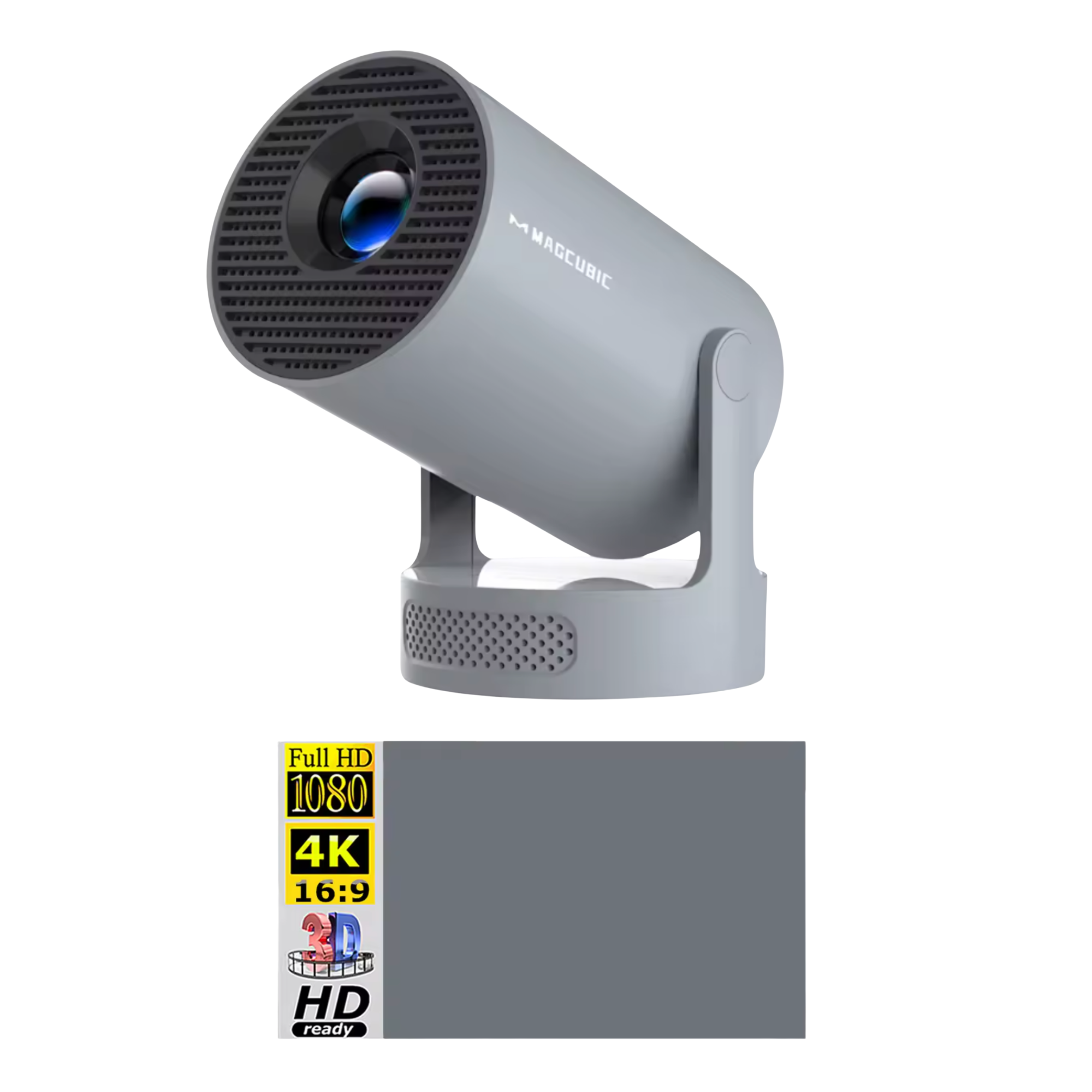 Комплект для домашнего кинотеатра проектор Magcubic HY300 PRO с мощным HiFi-звуком Grey/экран 100" (26415979) Комплект для домашнего кинотеатра проектор Magcubic HY300 PRO с мощным HiFi-звуком Grey/экран 100" (26415979)