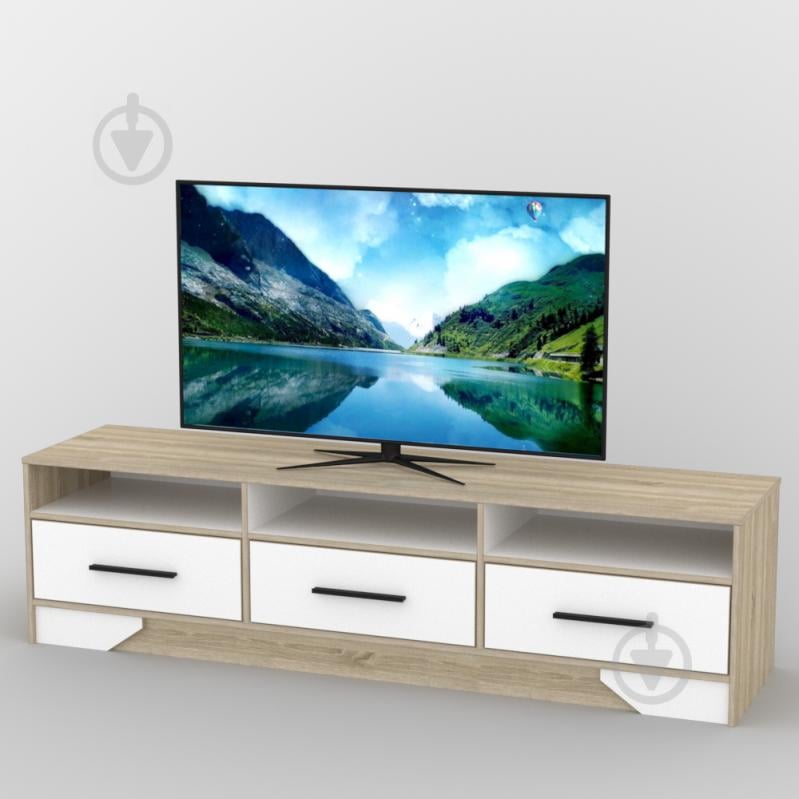 Тумба под телевизор Тиса Мебель ТВ-351 Дуб сонмоа Белый Тумба под телевизор Тиса Мебель ТВ-351 Дуб сонмоа Белый