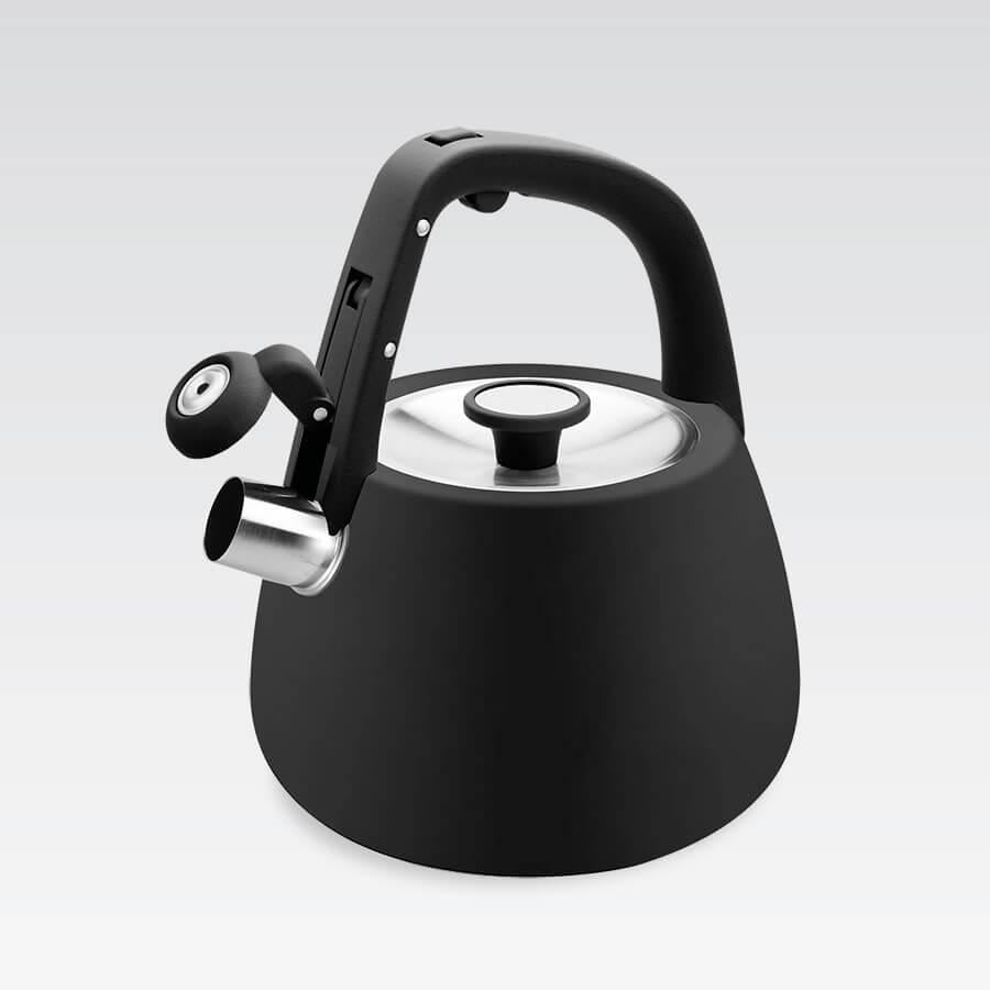 Чайник со свистком Maestro MR-1318-BLACK 2,5 л для индукции Soft-touch Черный (0455)