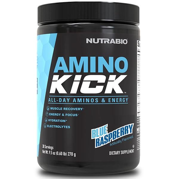 Аминокомплекс для спорта NutraBio Amino Kick 270 г 30 порций Blue Raspberry (000027144)