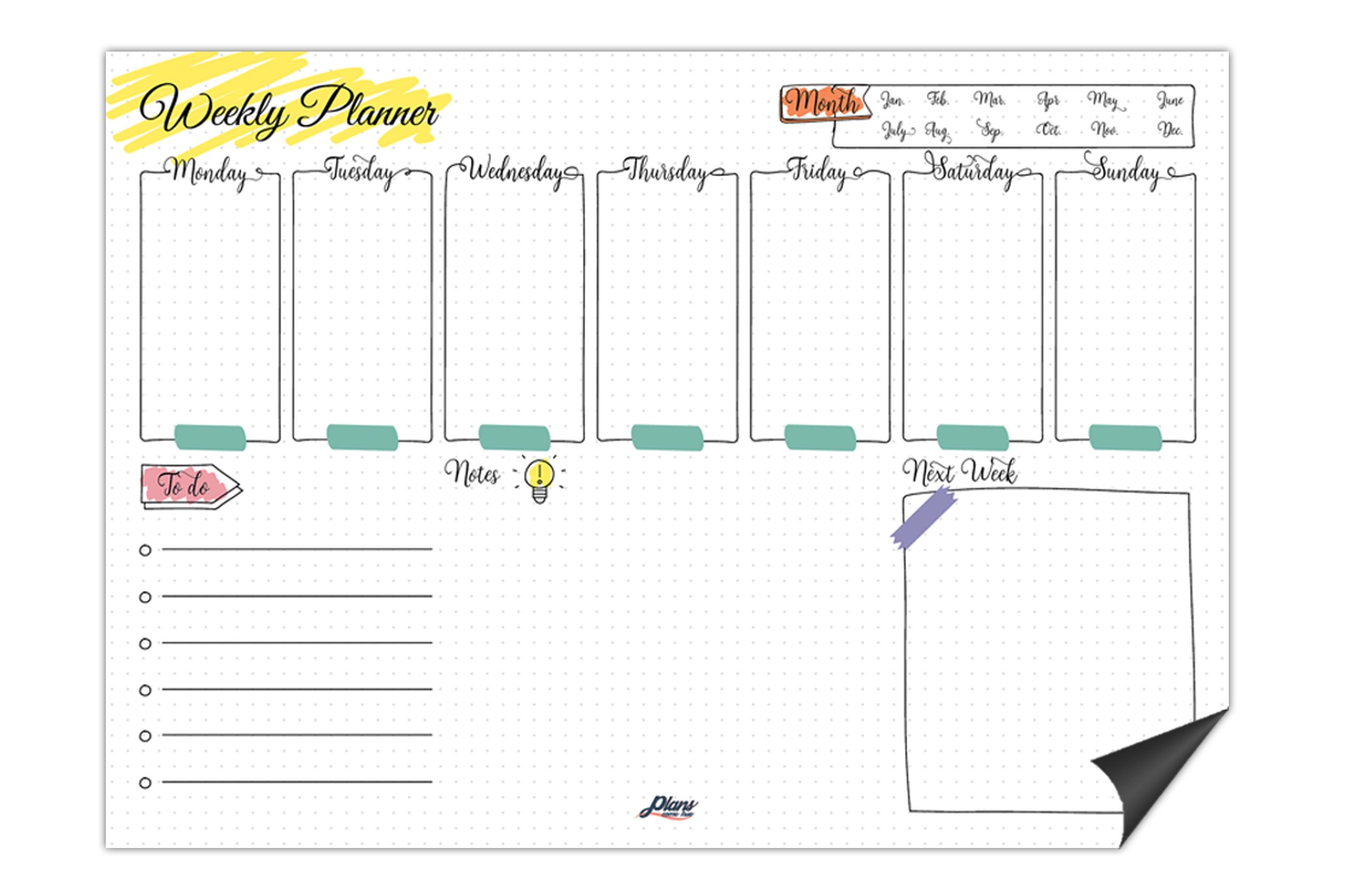 Магнитный планер на неделю Plans Come True ENG Bullet Journal в точку А3 42х30 см Белый (PCT017)