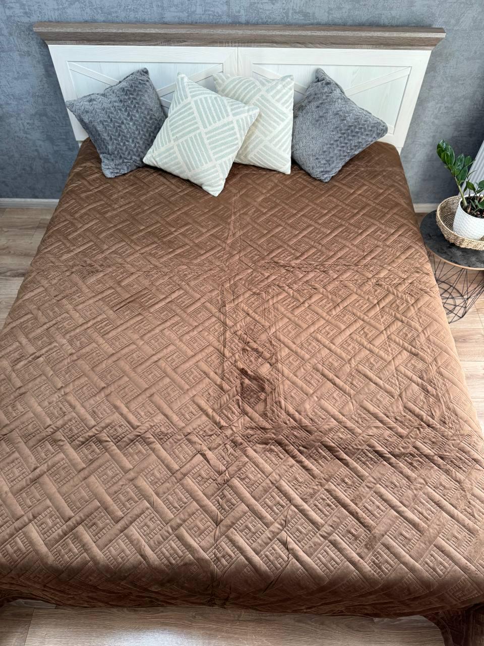 Плед велюровый Макси 230х260 см Коричневый (14070902) - фото 5