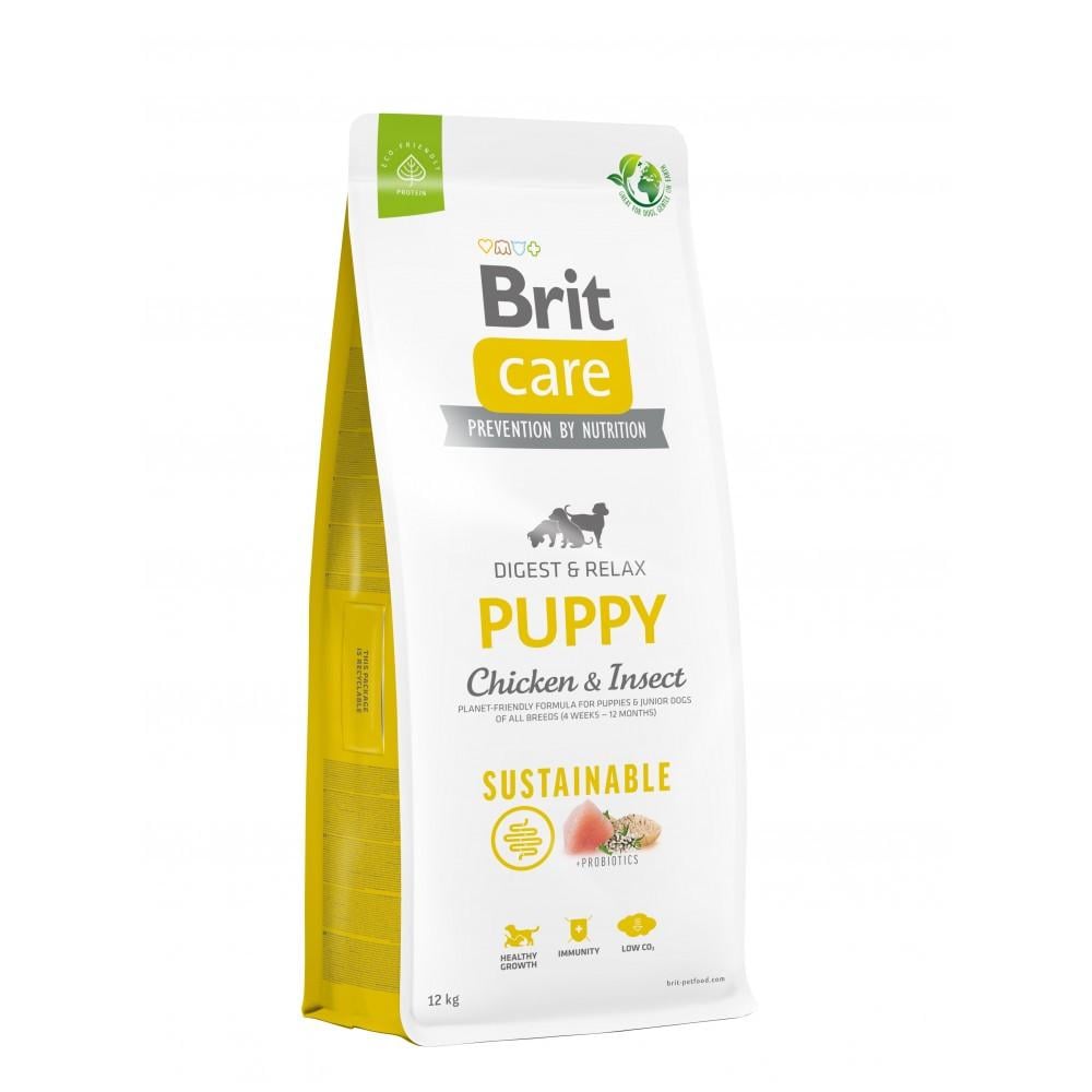 Корм сухой Brit CARE Dog Sustainable Puppy для щенков с курицей и насекомыми 12 кг (8595602558629)