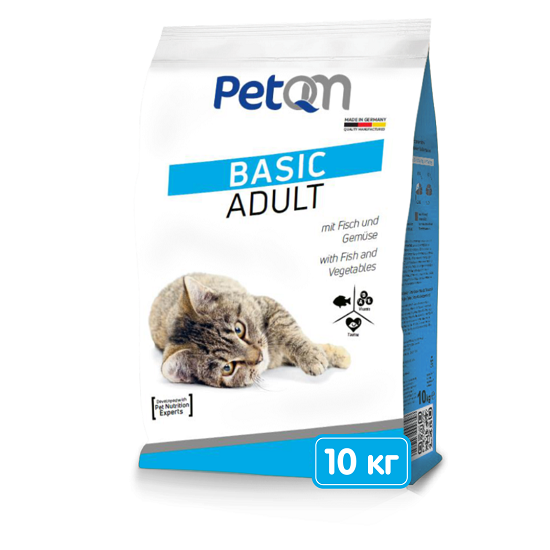 Корм для кішок PetQM Basic з рибою та овочами 10 кг (701568)