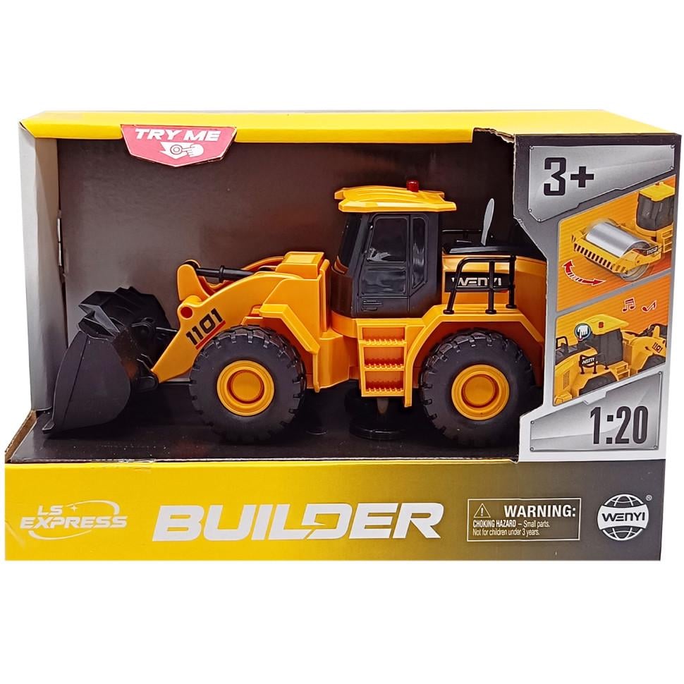 Инерционный бульдозер Bambi со светом и звуком Желтый (IM-176-M-736)