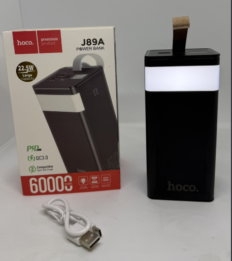 Повербанк Hoco J89A з прискореною зарядкою 60000 mAh Чорний (J89A -60000)