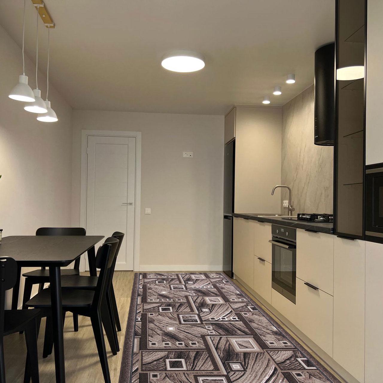 Ковер безворсовый на войлочной основе DAKARIA Print Run Квадрат p3 1,5x4 м Коричневый/Бежевый (00-00018811) - фото 7