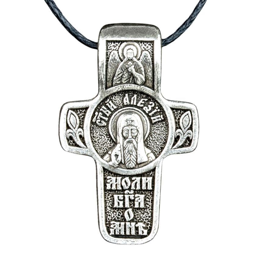 Крест нательный посеребренный Алексей 3х1,8х0,2 см (19534)