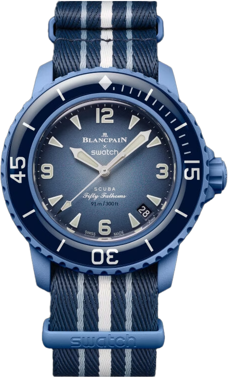 Наручные часы Swatch Blancpain Bioceramic Scuba Fifty Fathoms Collection Atlantic Ocean (SO35A100)