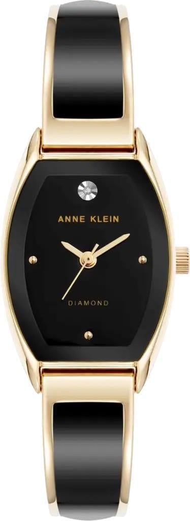 Наручные часы женские Anne Klein AK/5238BKGB с черным циферблатом и золотистым керамическим браслетом Наручные часы женские Anne Klein AK/5238BKGB с черным циферблатом и золотистым керамическим браслетом