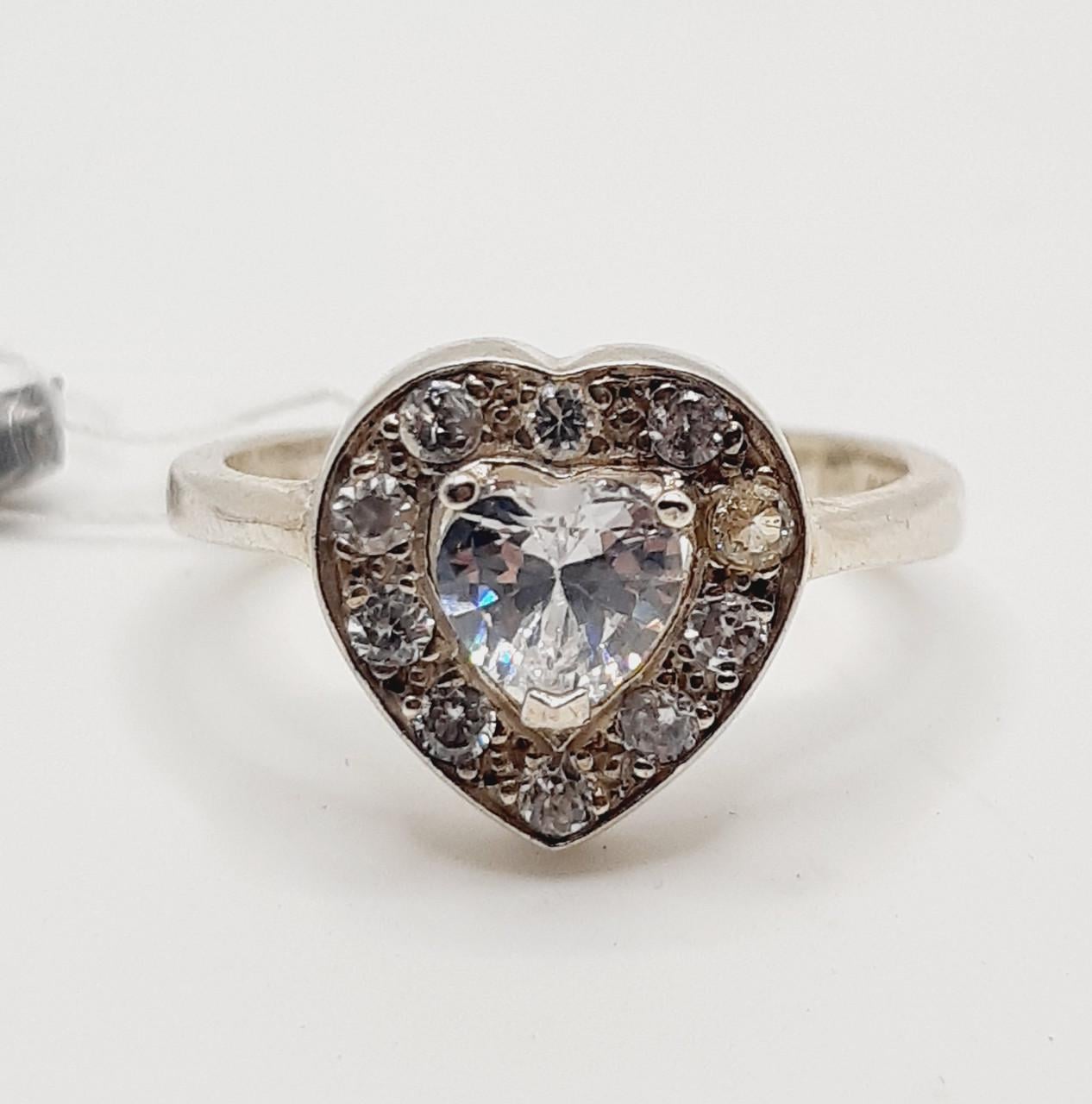 Кольцо серебро сердце 925° 3,81 г р. 19 (1812493420)