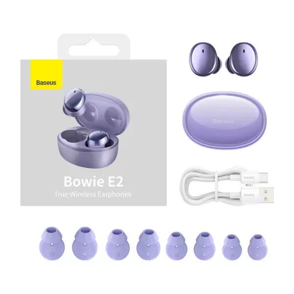 Беспроводные наушники вакуумные BASEUS True Wireless Earphones Bowie E2 BT5.2 40/300mAh IP55 Purple - фото 6