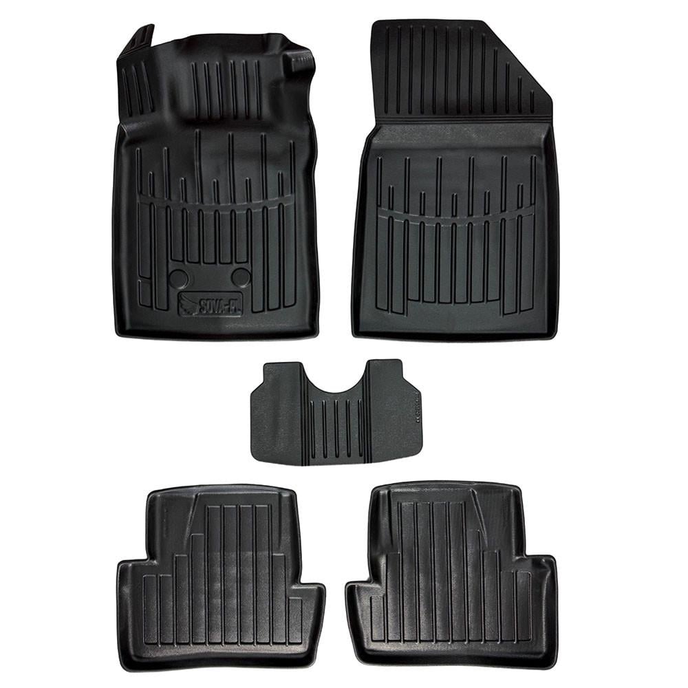 Коврики в салон SOVA-PL для Renault Clio III 2005-2012 резиновые 5 шт. Черный (28800519)