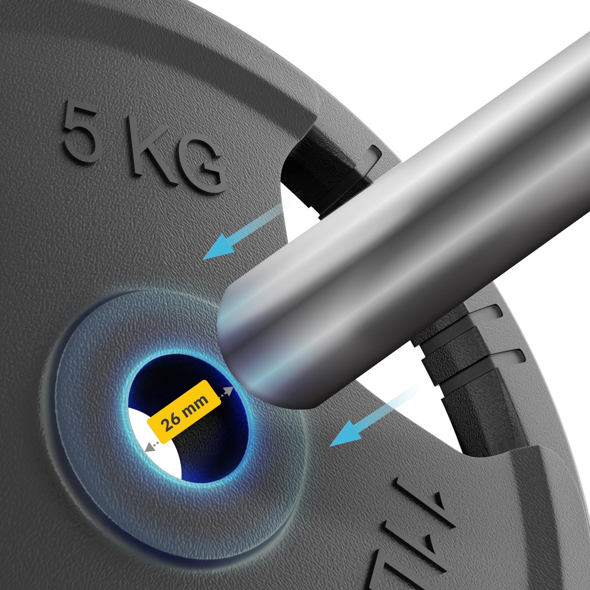 Диск металевий 4fizjo 2 x 5 кг 26 мм Black (P-5905973401340) - фото 9