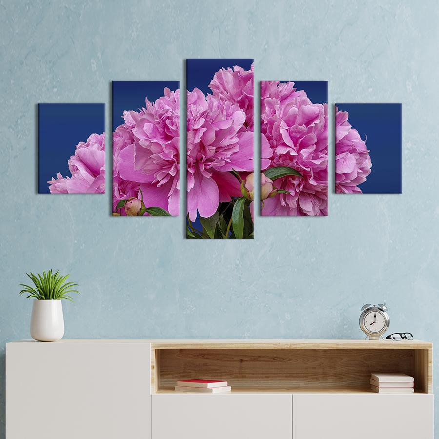 Картина на холсте Прекрасный букет розовых пионов 187x94 см (907-52)